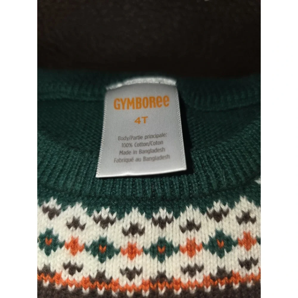 Gymboree friendly fox green sweater dress size 4t fall autumn